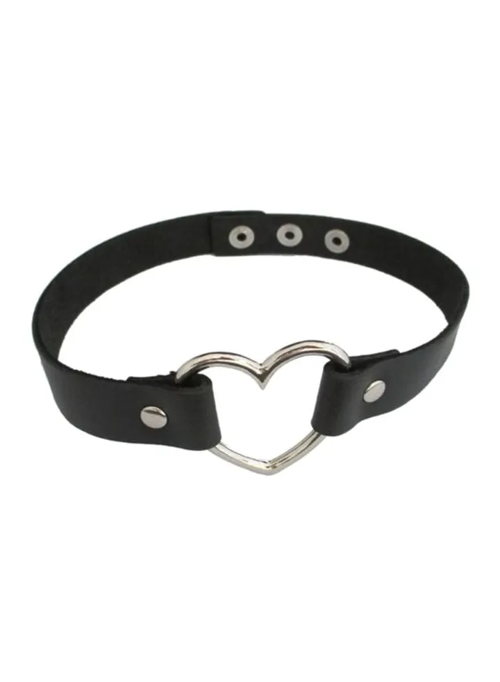 Leather Heart Choker