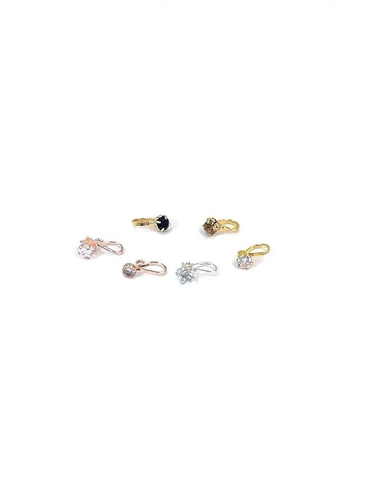GOHONA Indian Traditional Bollywood Style Hoop Pin Nose Ring for Women