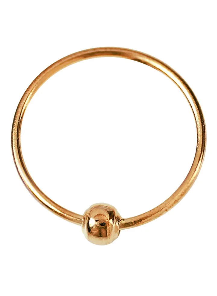 14K Solid Rose Gold 10mm Ball Nose Hoop