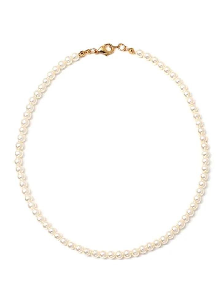 Gold Plated Pearl Embellished Choker Necklace