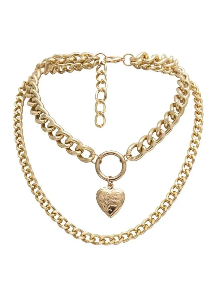 Punk Metal Heart Choker Necklace