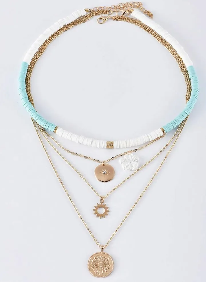 White Layered Necklace
