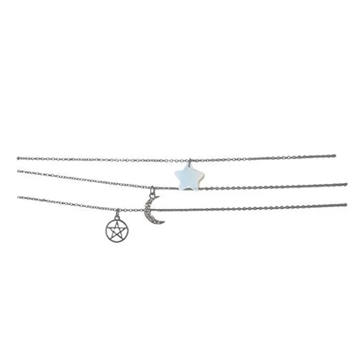 3-Piece Brass Opal Choker Necklace Set