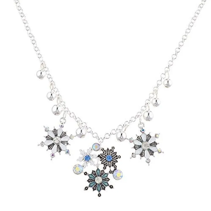 Brass Christmas Snowflake Bib Necklace
