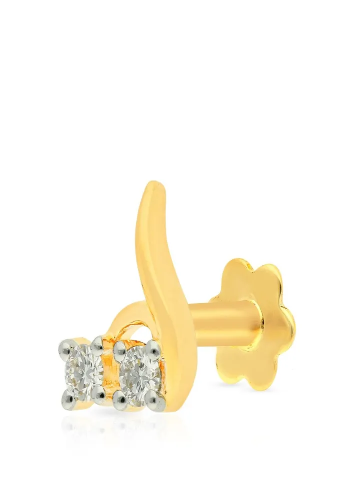 18 Carat 750 Purity Yellow Diamond Nosepin MNGNNP0285YVVSVS-G for Women