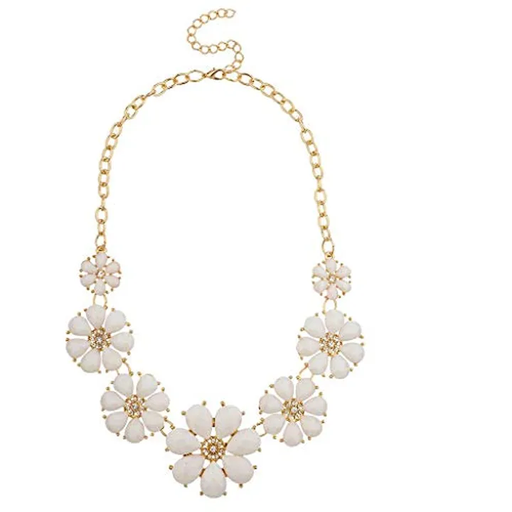 Brass Flower Fashion Bib Necklace
