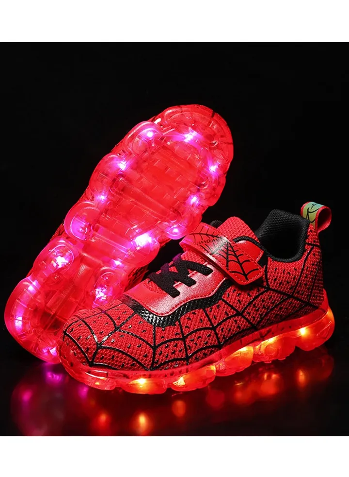 Walking Shoes LED Lights Shoes Light Up Boys And Girls Children USB Charge Red