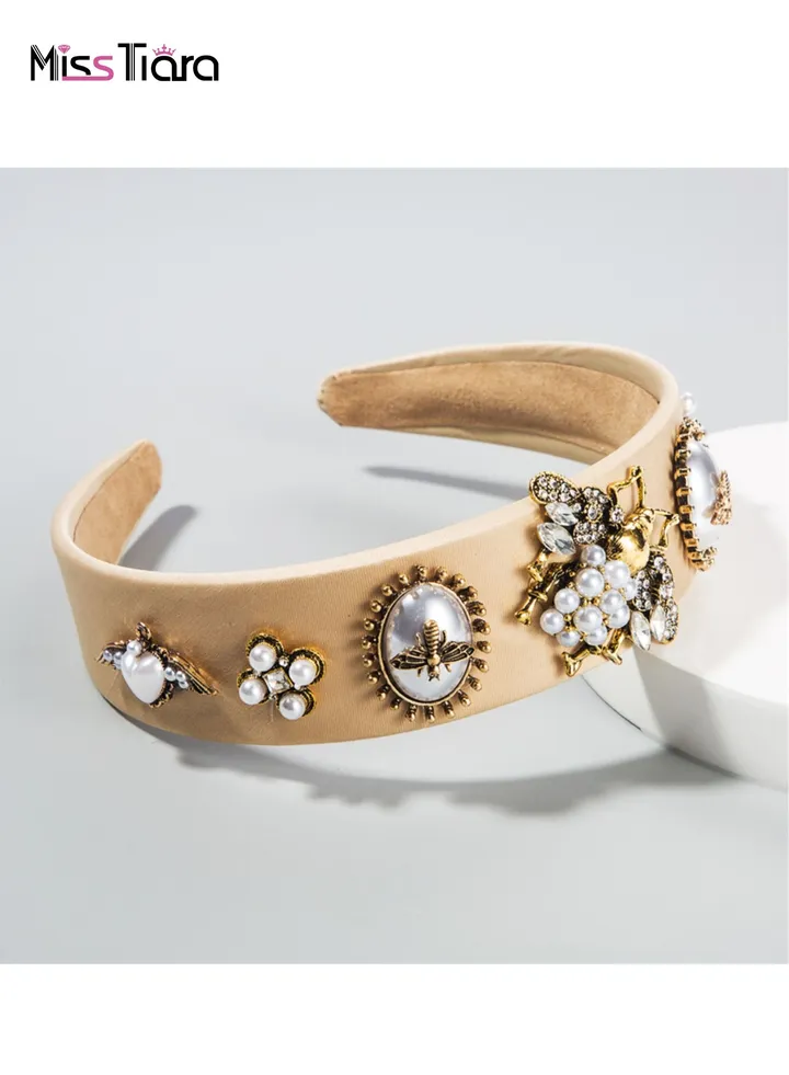 Bee Studded Rhinestone Headband for Fashionistas Girls Women Daily Wearing and Party
