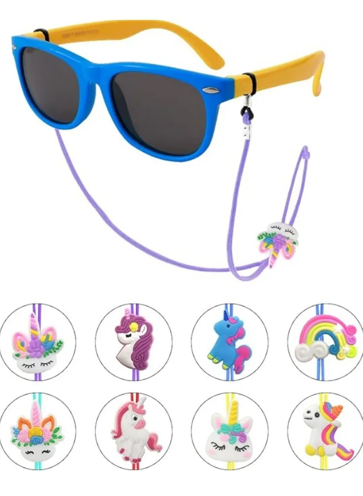 Pack of 8 Kids Glasses Strap Unicorn Rainbow Adjuster Stretchy Eyeglass Strap for Boys Girls