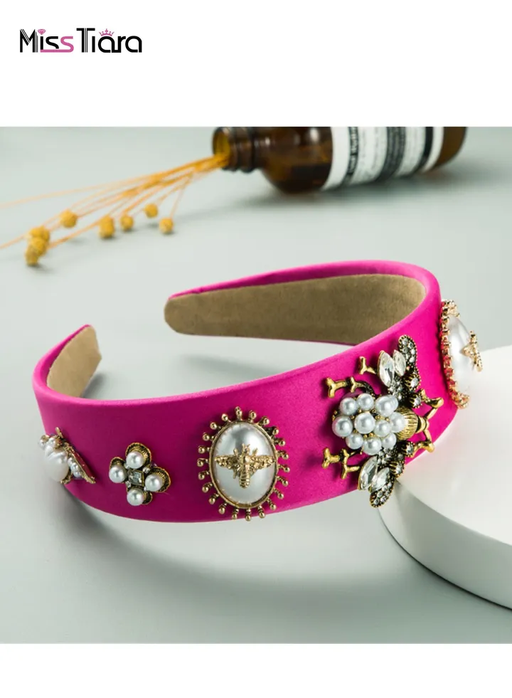 Bee Studded Rhinestone Headband for Fashionistas Girls Women Daily Wearing and Party
