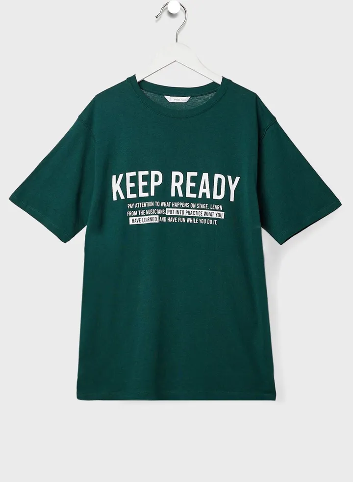 Youth Slogan Print T-Shirt