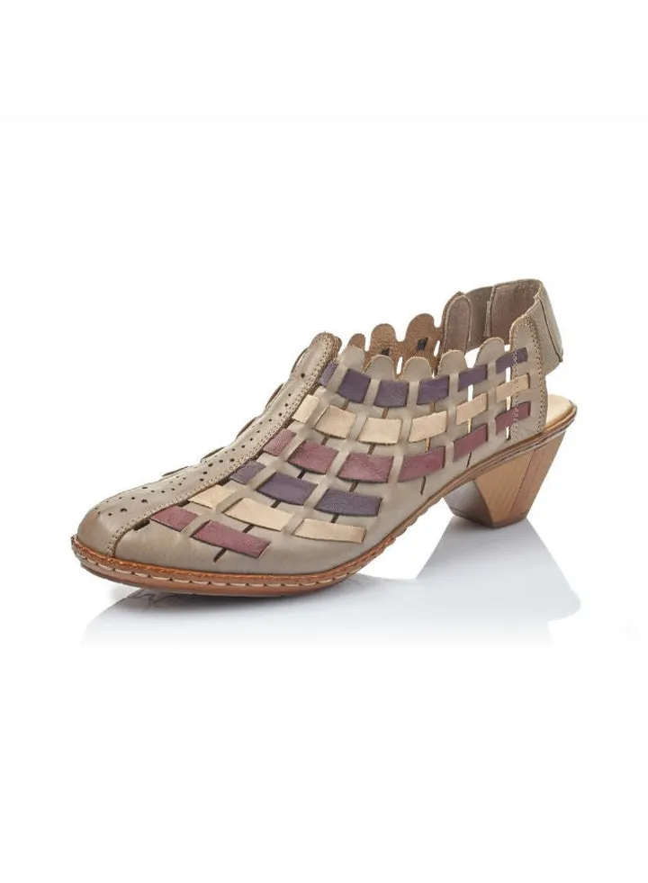 116-700 Rieker Ladies Slip on Shoes 46778-62 Beige