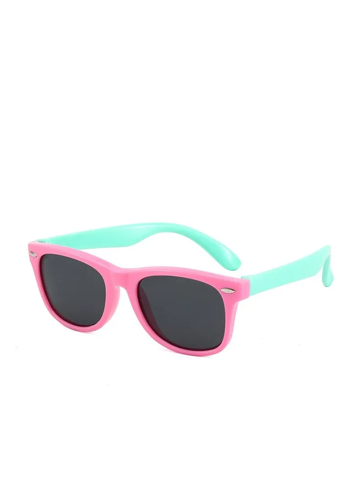 Kids Sunglasses Rubber Flexible Frame Sunglasses Toddler Eyewears Polarized Neon For Boys Girls Of 3-10 Years Old Birthday Party Beach Pool Supplies(Pink01)