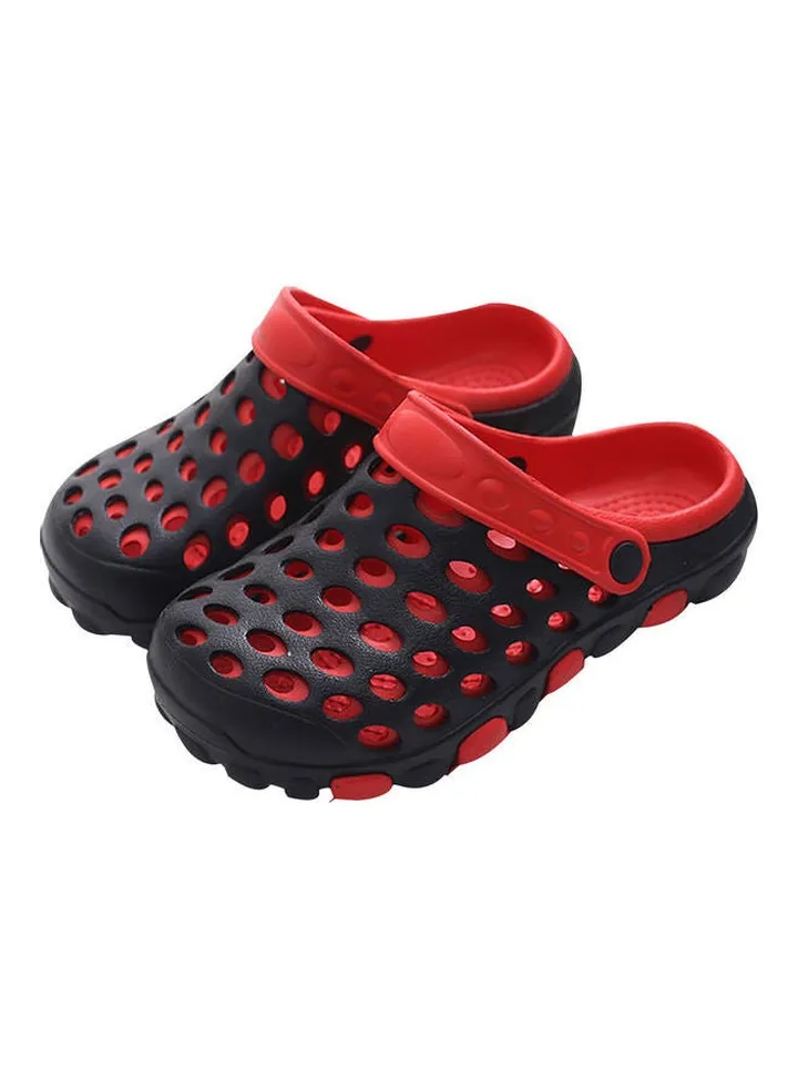 Multi Holes Anti-skid Outdoor Beach Slippers Sandals Black/Red