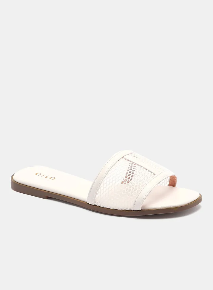 Fashionable Casual Flat Sandals Off White