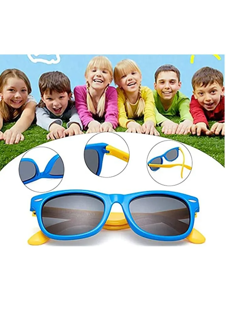 Kids Sunglasses Rubber Flexible Frame Sunglasses Toddler Eyewears Polarized Sunglasses Neon Sunglasses Birthday Party Beach Pool Supplies for 3-10 Years Old Kids Boys Girls