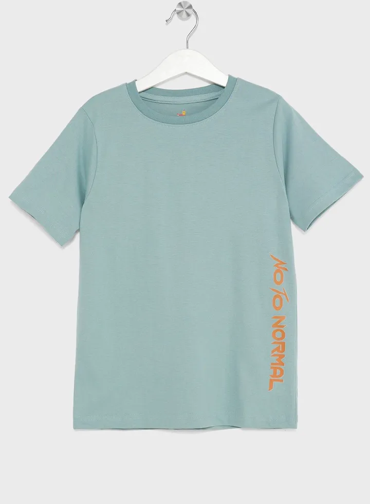 Boys Front And Back Printed T-Shirt
