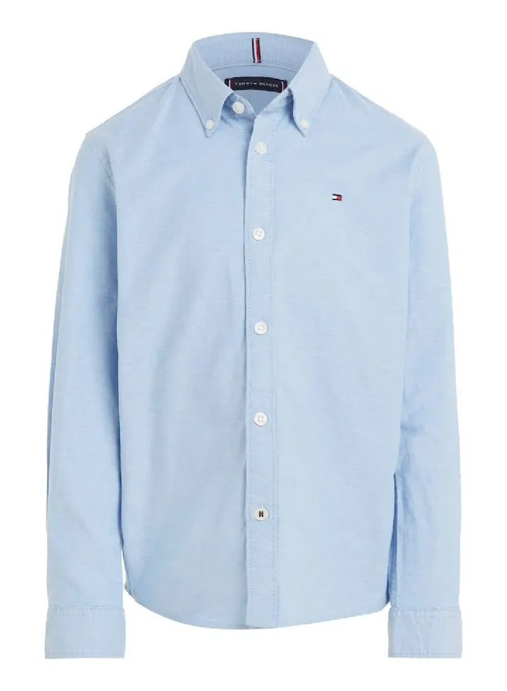 Boys' Stretch Oxford Cotton Casual Shirt, Blue