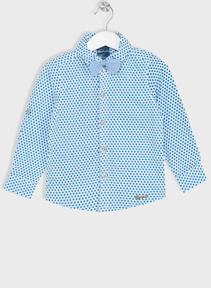 Nauti Nati Boys White Standard Opaque Printed Casual Shirt
