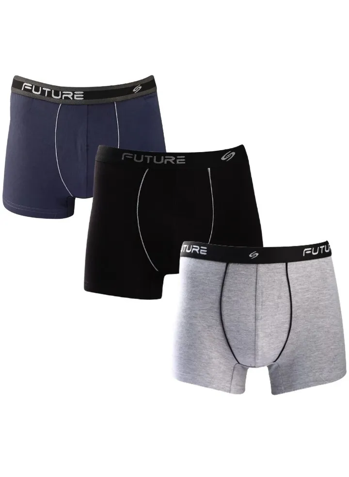 Boxer Future Bundle OF (3) - Men Boxer Solid Size Large