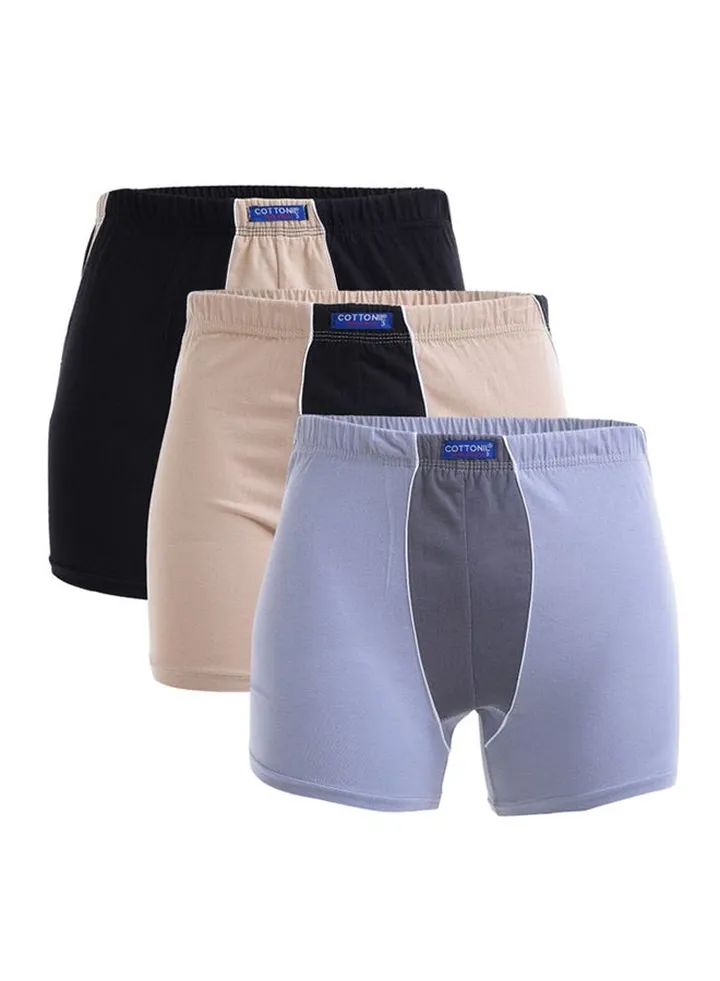 Pack Of 3 Digital Boxers Grey/Beige/Black