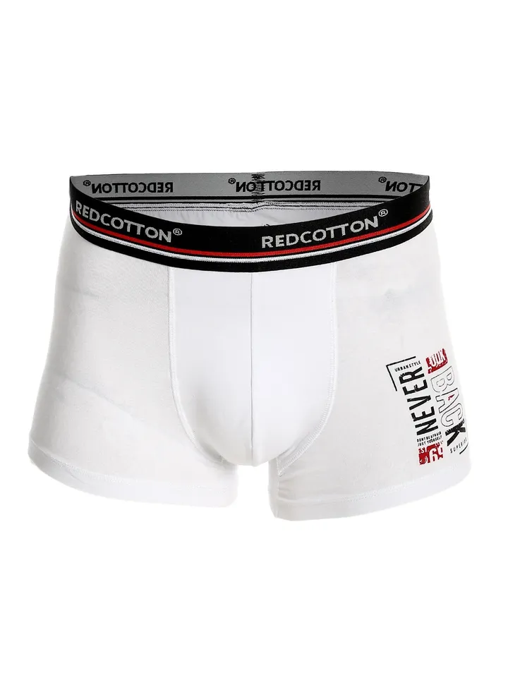 Mens Comfort Printed Boxer-White