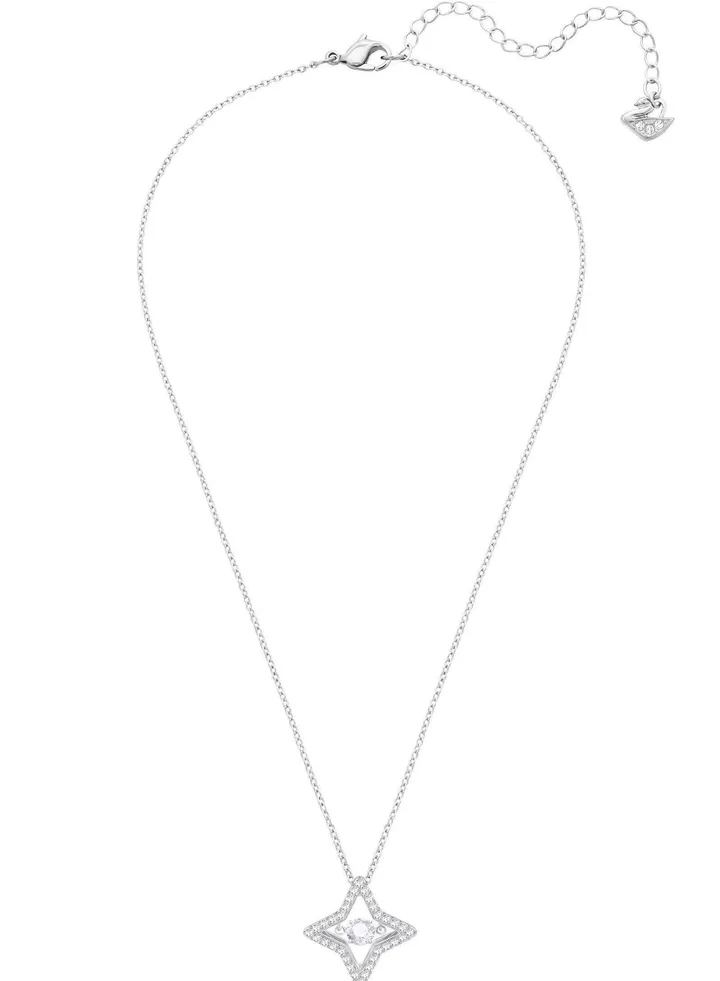 Women's Star Necklace Silver Rhodium Plated