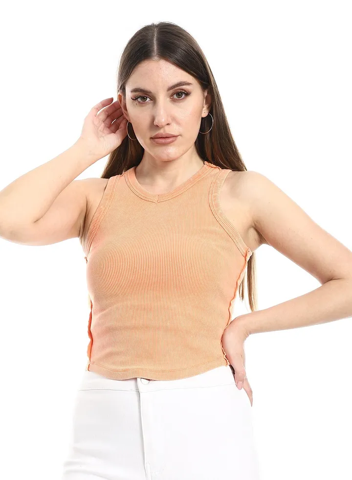 The rarest women's wide-neck crew-neck shirt - orange