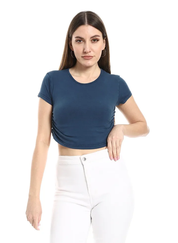 Navy blue crop top