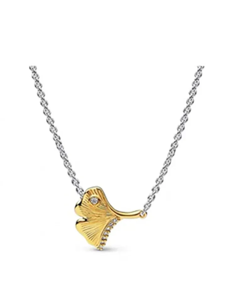 Pandora Ginkgo Pendant Silver Necklace