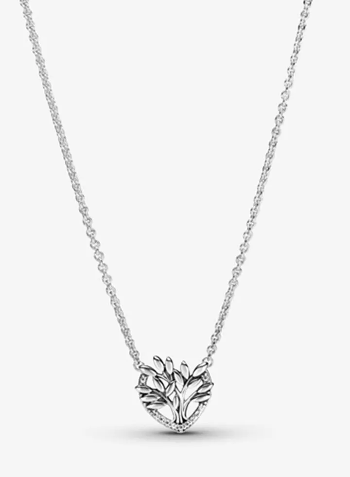 Heart-shaped family tree collarbone chain necklace for woman