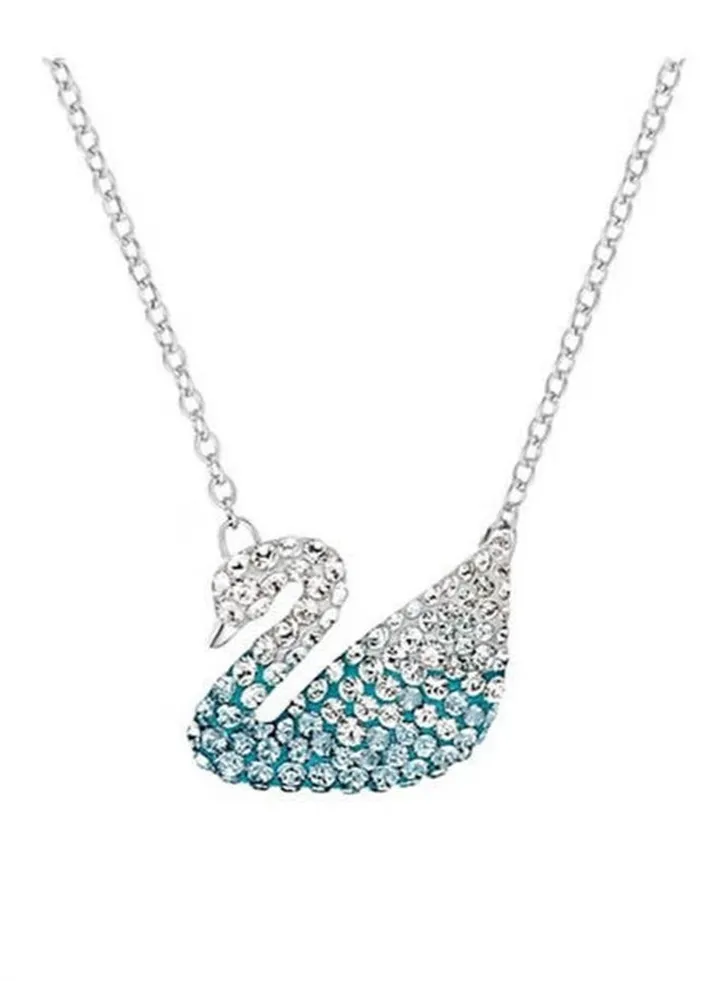 Swarovski Blue Gradient Women's Swan Necklace