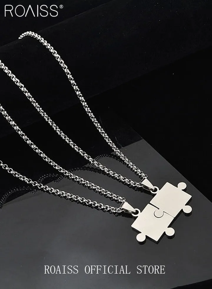 Two Strips Cube puzzle Necklace Men Women Pendant Sweater Chain Jewelry Hip Hop Necklace