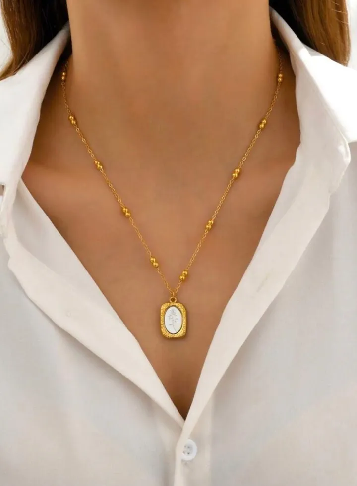 Elegant Stainless Steel Gold Plated Necklace For Women