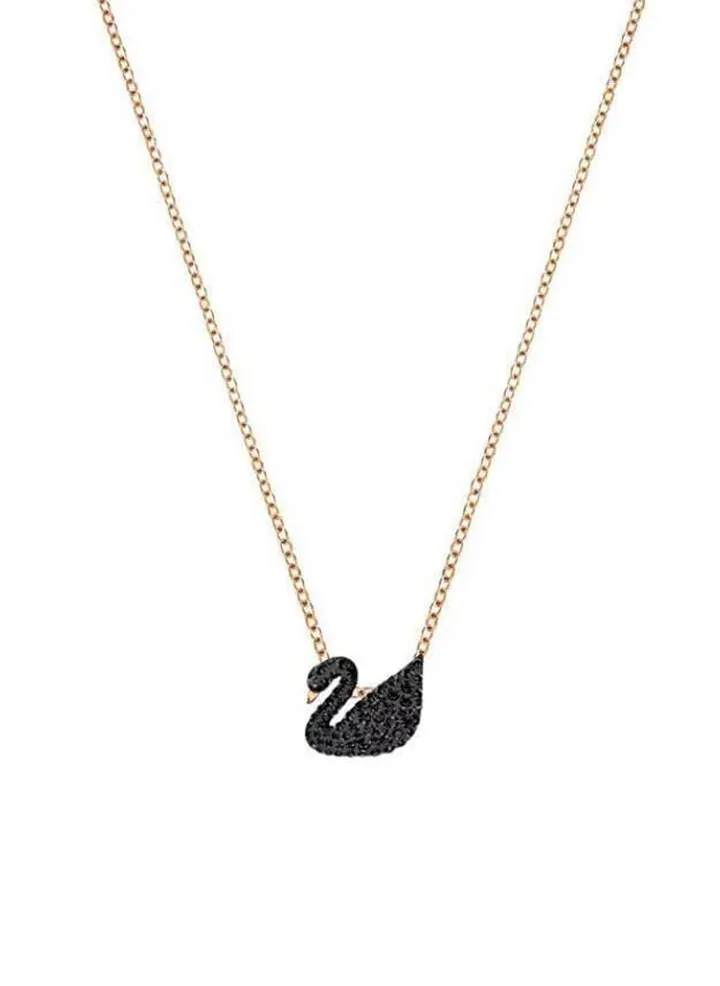 Rose Gold Swan Shaped Pendant Necklace