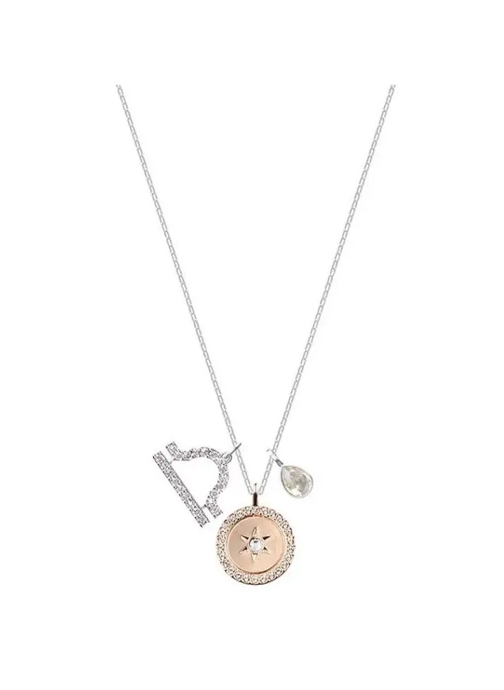 Libra Zodiac Stone Studded Pendant Necklace