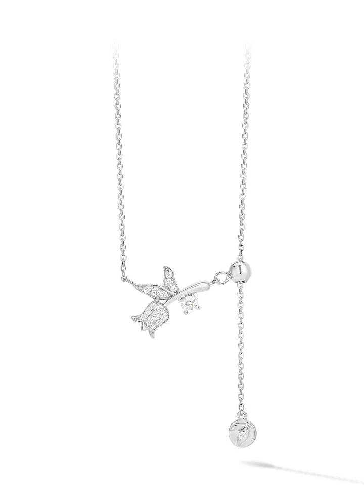 Lily of the valley Necklace with S925 Sterling Silver Gift for Women Girlfriend Mother