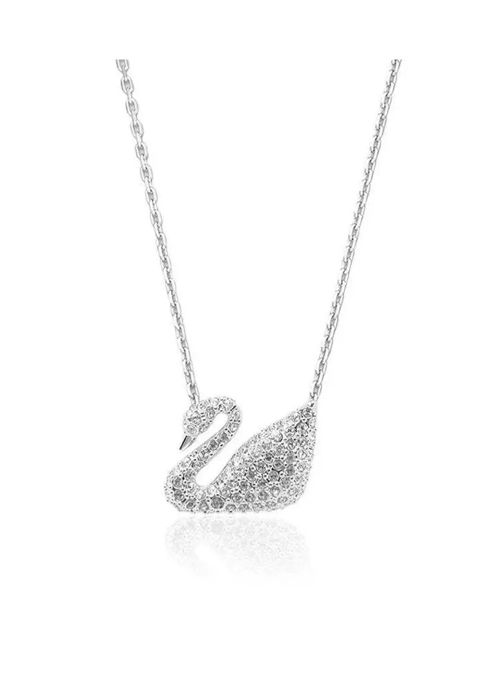 Swan Rhodium Plated Necklace