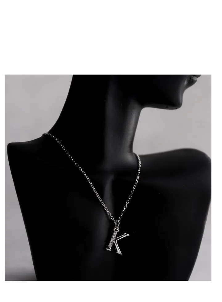 A unique silver women's chain with a letter pendant design K