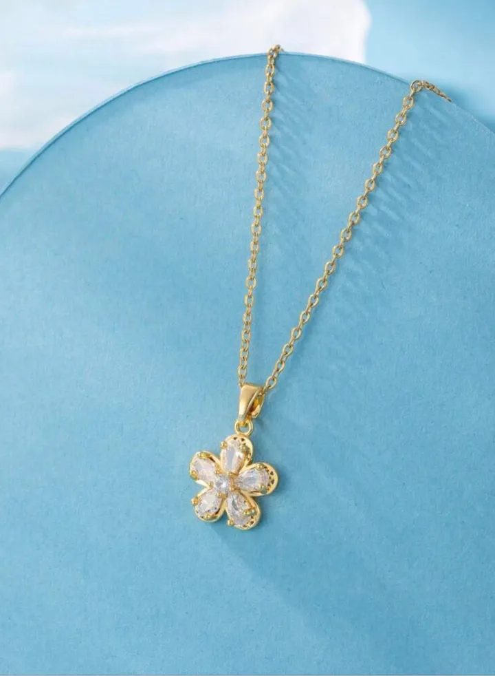 18k Gold Plated Cubic Zirconia Necklace