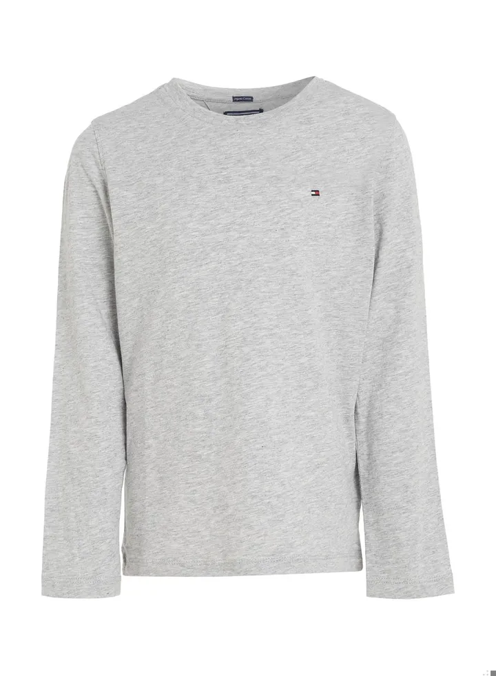 Boys' Long-Sleeve Organic Cotton T-Shirt, Grey