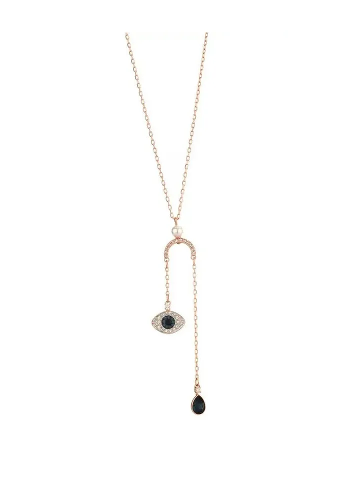 Duo Evil Eye Y Pendant Necklace