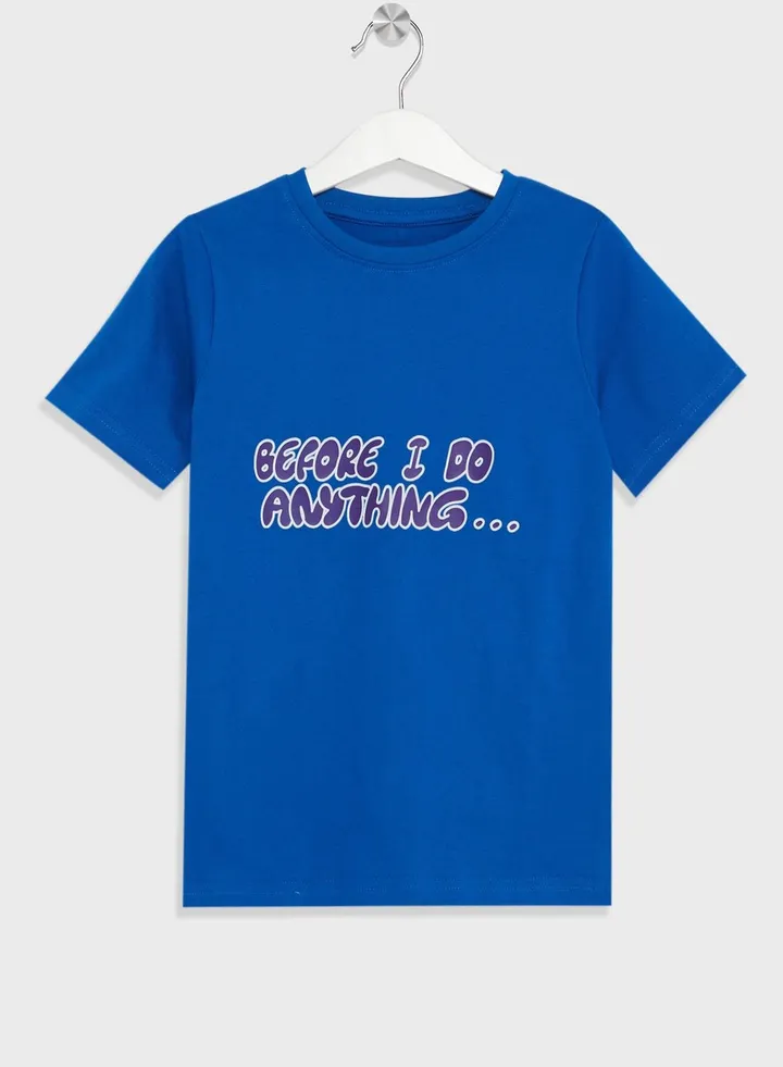 Boys Front And Back Printed T-Shirt