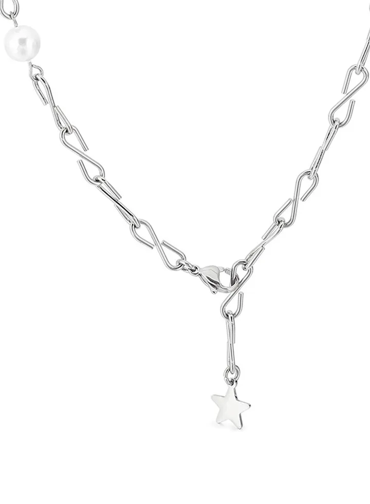 Women's Stainless Steel Silver Necklace - LC.N.01021.330