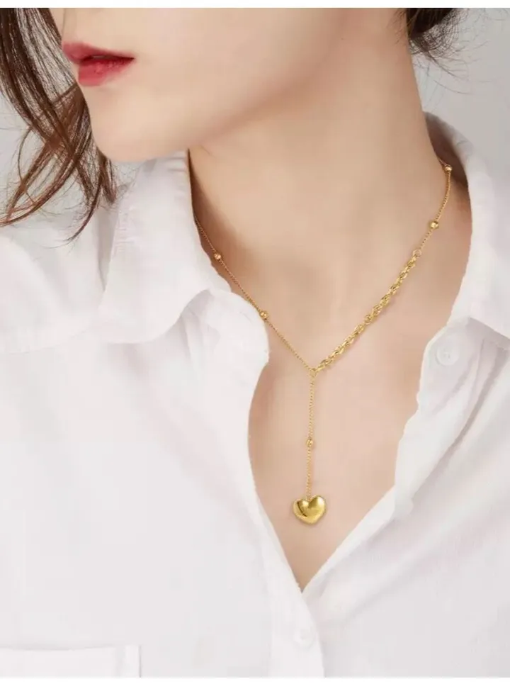 Elegant Stainless Steel Gold Plated Necklace For Women