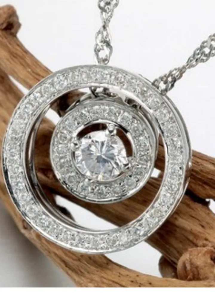Double round solitaire pendant