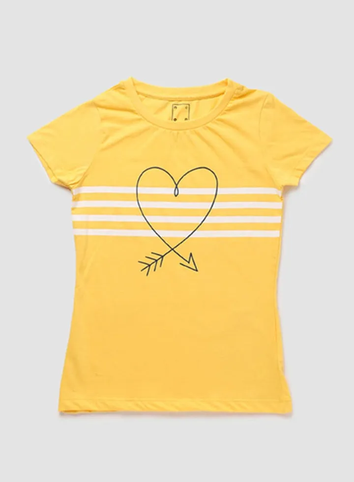 Boys Crew Neck Short Sleeve T-Shirt Yellow
