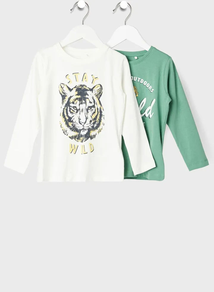 Kids 2 Pack Front Graphic T-Shirt