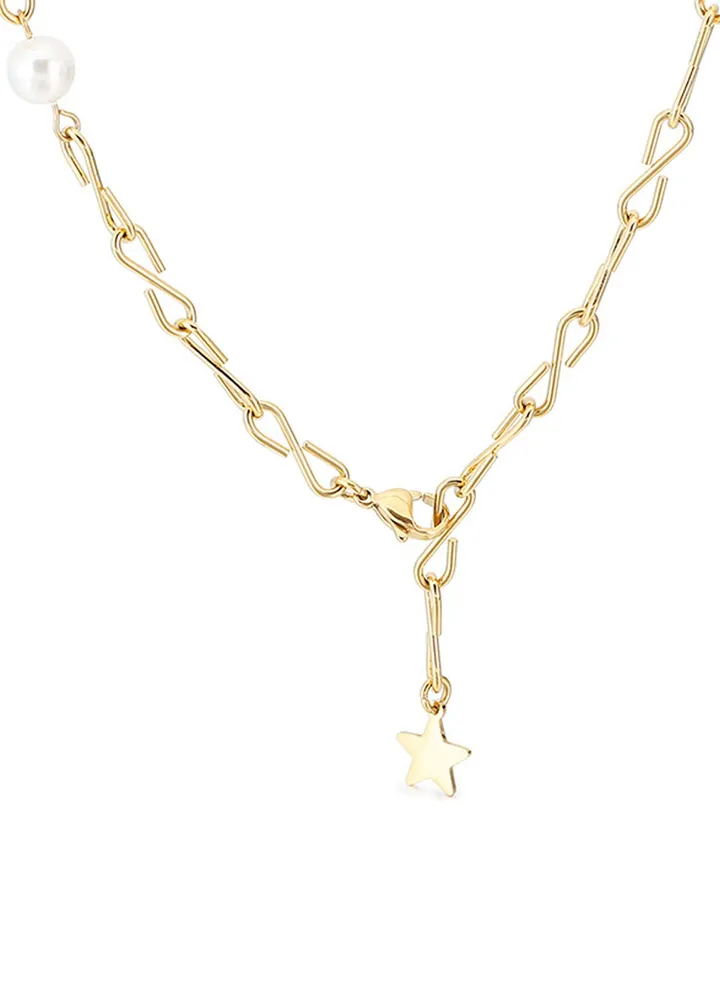 Women's Stainless Steel Gold Necklace - LC.N.01021.110