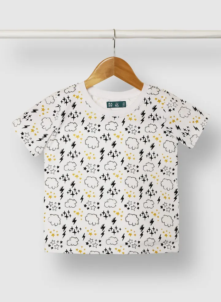 Casual Boys Cotton Printed T-Shirt Yellow / Black